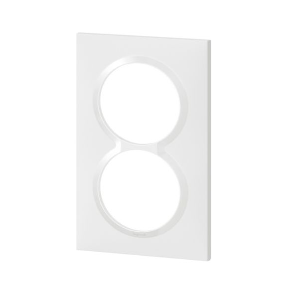 Plaque carrée spéciale dooxie 2 postes avec entraxe 57mm finition blanc