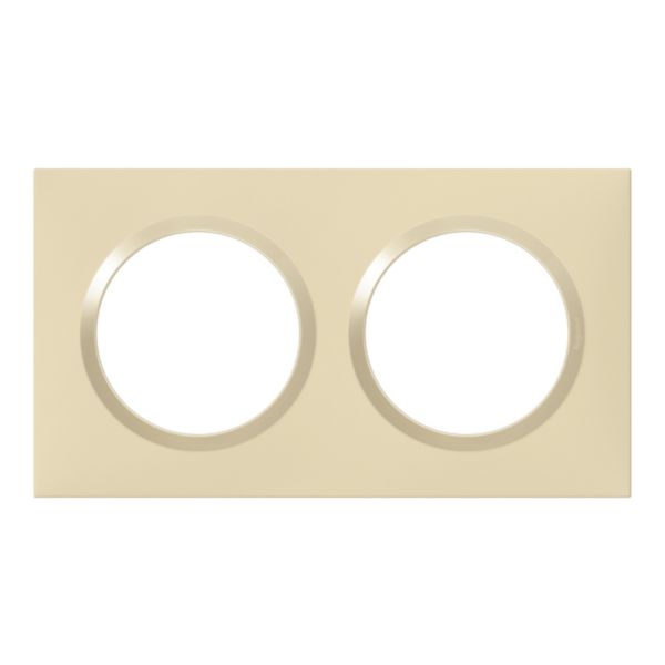 Plaque carrée dooxie 2 postes finition dune mat avec bague dune brillante (jaune)