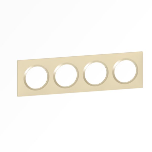 Plaque carrée dooxie 4 postes finition dune mat avec bague dune brillante (jaune)