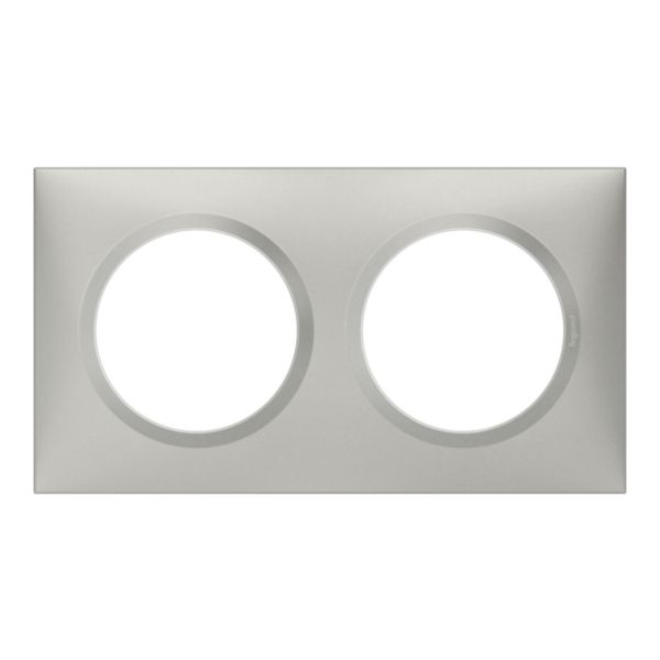 Plaque carrée dooxie 2 postes finition effet aluminium mat