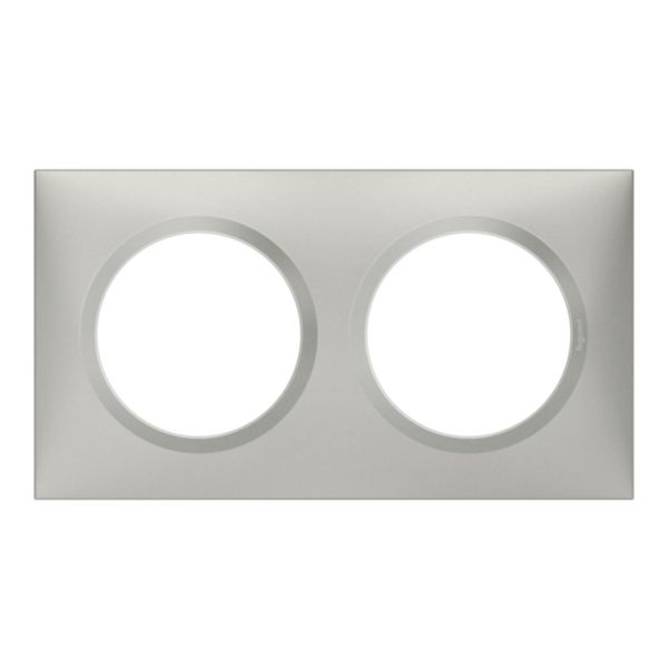 Plaque carrée dooxie 2 postes finition effet aluminium