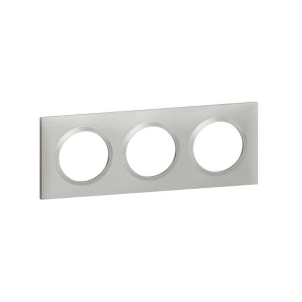Plaque carrée dooxie 3 postes finition effet aluminium mat