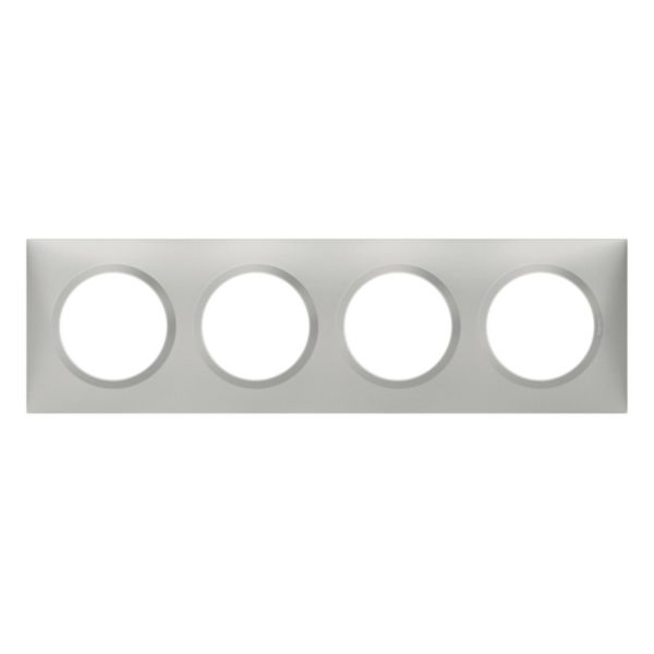 Plaque carrée dooxie 4 postes finition effet aluminium