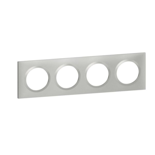 Plaque carrée dooxie 4 postes finition effet aluminium