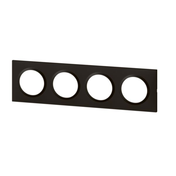 Plaque carrée dooxie 4 postes finition noir velours