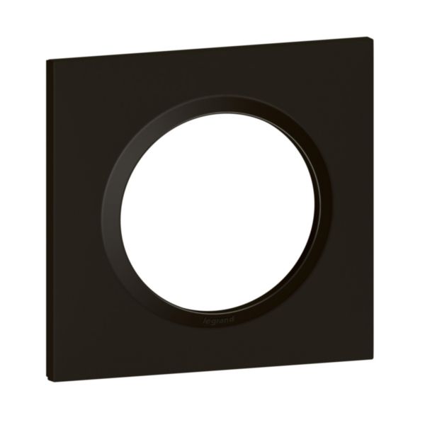 Plaque carrée dooxie 1 poste finition noir effet velours