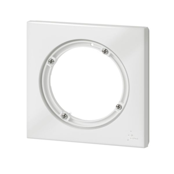 Plaque carrée dooxie 1 poste IP44 finition blanc