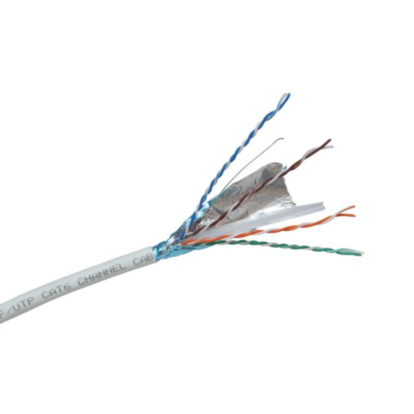 Câble Linkeo C catégorie 6 F/UTP 4 paires torsadées LSOH Euroclasse Eca compatible applications PoE - 305 mètres blanc