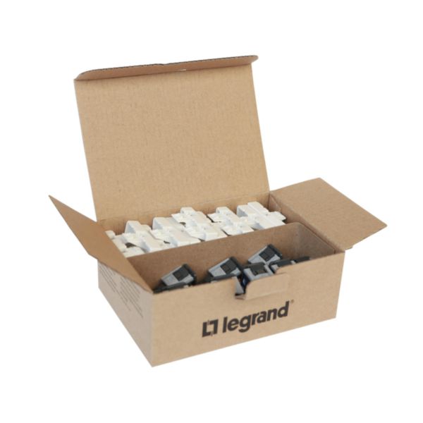 Lot de 10 connecteurs RJ45 Linkeo C catégorie 6 FTP avec adaptateurs 45x45mm 2 modules