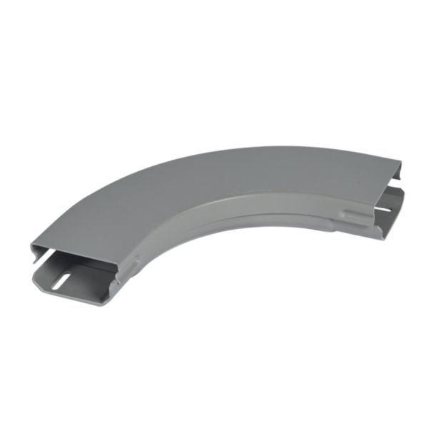 Coude horizontal PVC Isi Plast avec couvercle - hauteur 50mm et largeur 100mm - finition gris RAL7030