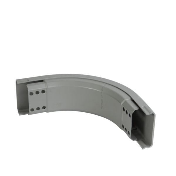 Coude descendant à 90 degrés PVC Isi Plast avec couvercle - hauteur 50mm et largeur 100mm - finition gris RAL7030