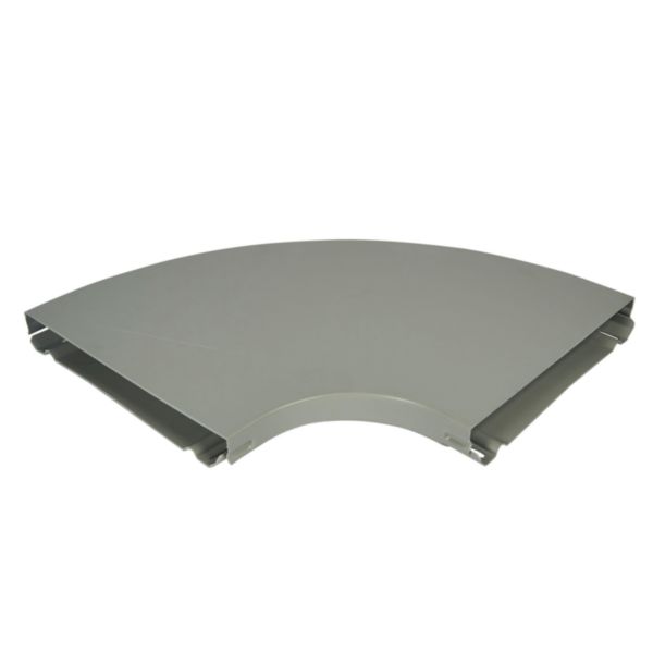 Coude horizontal PVC Isi Plast avec couvercle - hauteur 50mm et largeur 400mm - finition gris RAL7030