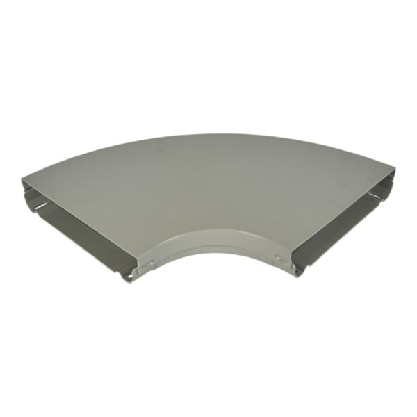 Coude horizontal PVC Isi Plast avec couvercle - hauteur 75mm et largeur 400mm - finition gris RAL7030