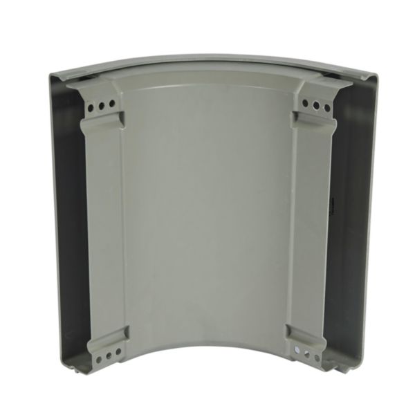 Coude descendant à 90 degrés PVC Isi Plast avec couvercle - hauteur 75mm et largeur 400mm - finition gris RAL7030