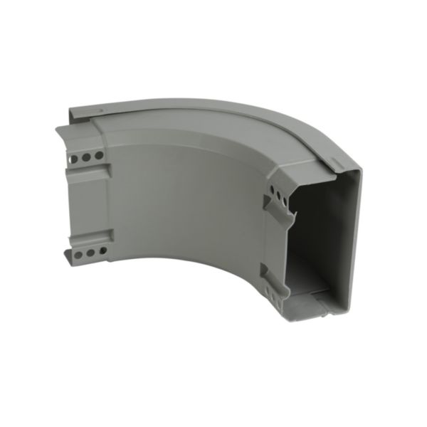 Coude descendant à 90 degrés PVC Isi Plast avec couvercle - hauteur 100mm et largeur 200mm - finition gris RAL7030