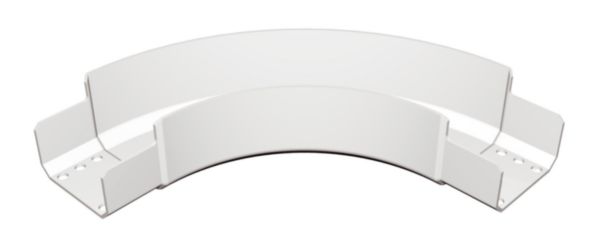 Coude horizontal PVC Isi Plast avec couvercle - hauteur 100mm et largeur 500mm - finition gris RAL7030