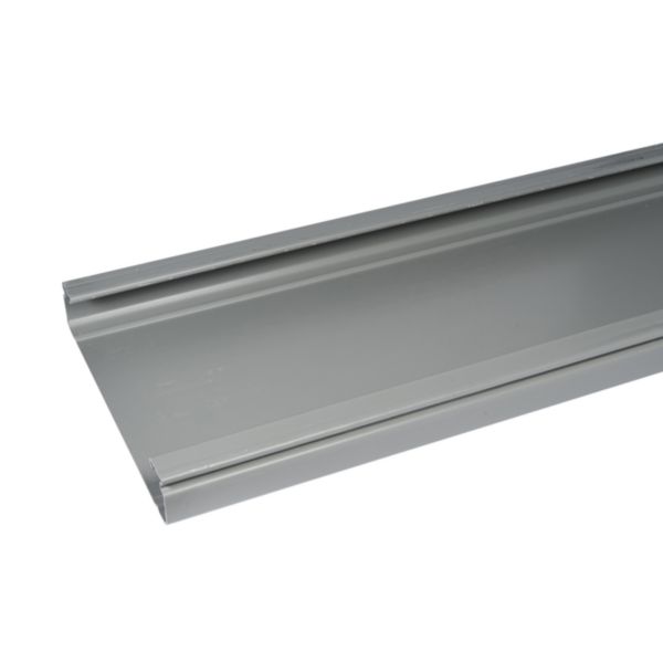 Chemin de câbles PVC non perforé Isi Plast - hauteur 100mm, largeur 600mm et longueur 3m - finition gris RAL7030