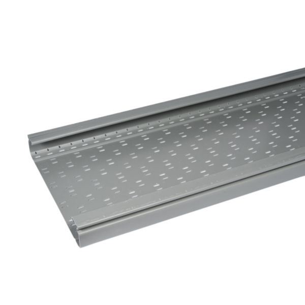 Chemin de câbles PVC perforé Isi Plast - hauteur 100mm, largeur 600mm et longueur 3m - finition gris RAL7030