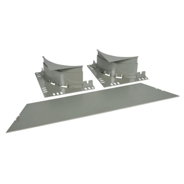 Kit de dérivation en T pour chemins de câbles PVC Isi Plast hauteur 100mm et largeur 600mm - finition gris RAL7030