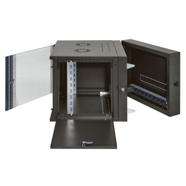 Coffret pivotant 19pouces livré monté Linkeo capacité 21U - 1025x600x610mm