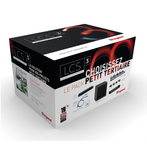 Pack tertiaire de proximité 19pouces pour installation jusqu'à 20 prises RJ45