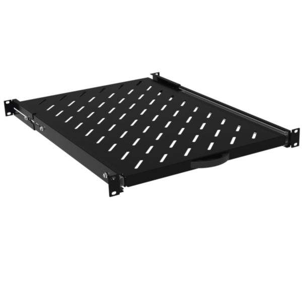 Tablette télescopique hauteur 1U profondeur 425mm fixation sur 4 montants 19pouces pour baie Linkeo profondeur 600mm