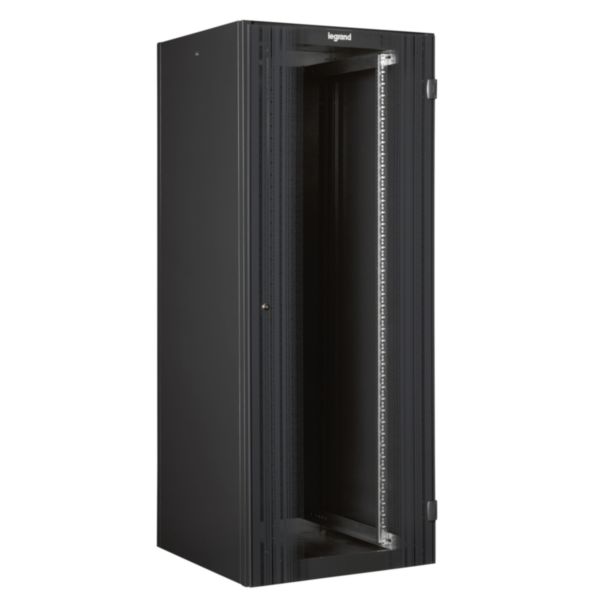 Baie 19pouces à porte avant simple livrée montée Linkeo capacité 24U - 1226x800x800mm - RAL7016