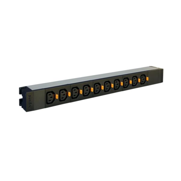 PDU standard 19pouces 1U LCS³ avec 10 prises C13 verrouillables et raccordement par bornier