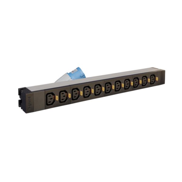 PDU standard 19pouces 1U LCS³ avec 12 prises C13 verrouillables et cordon d'alimentation 3m avec fiche 2P+T 16A