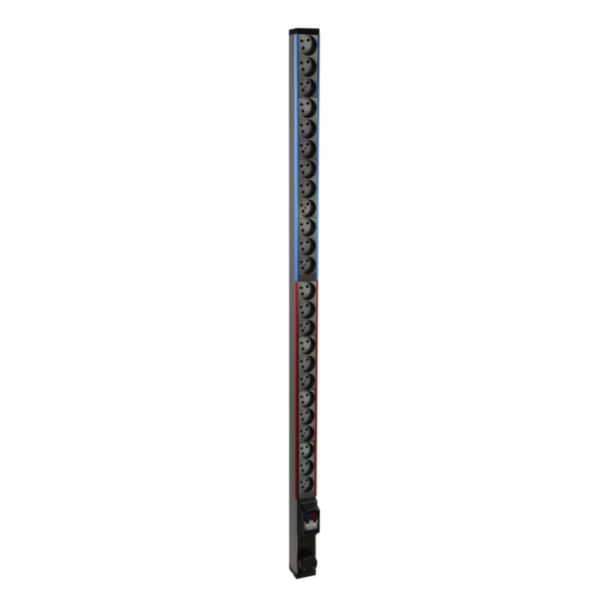 PDU standard monophasé Zéro-U LCS³ avec 24 prises 2P+T et raccordement par bornier jusqu'à 6mm²