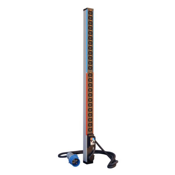 PDU standard monophasé Zéro-U LCS³ avec 24 prises C13 verrouillables et cordon d'alimentation 3m avec fiche 2P+T