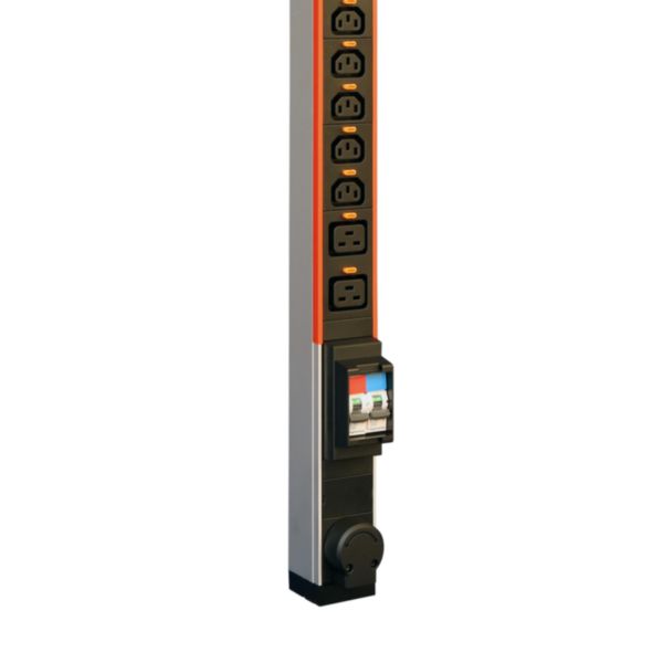 PDU standard monophasé Zéro-U LCS³ avec 20xC13 et 4xC19 verrouillables et raccordement par bornier jusqu'à 6mm²