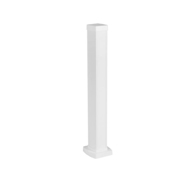 Colonnette à clippage direct 1 compartiment 2 faces hauteur 0,68m couvercle PVC et corps en alu - blanc RAL9003