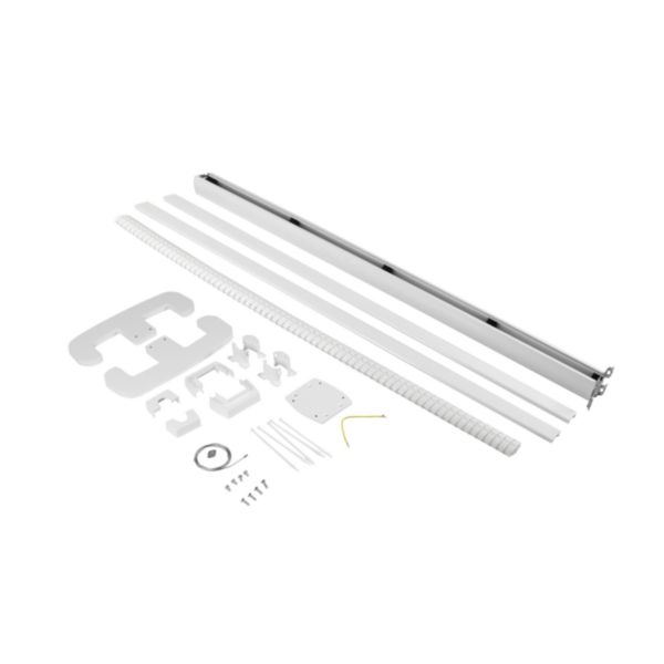 Colonne mobile à clippage direct 1 compartiment 2 faces hauteur 2m couvercle PVC et corps en alu - blanc RAL9003