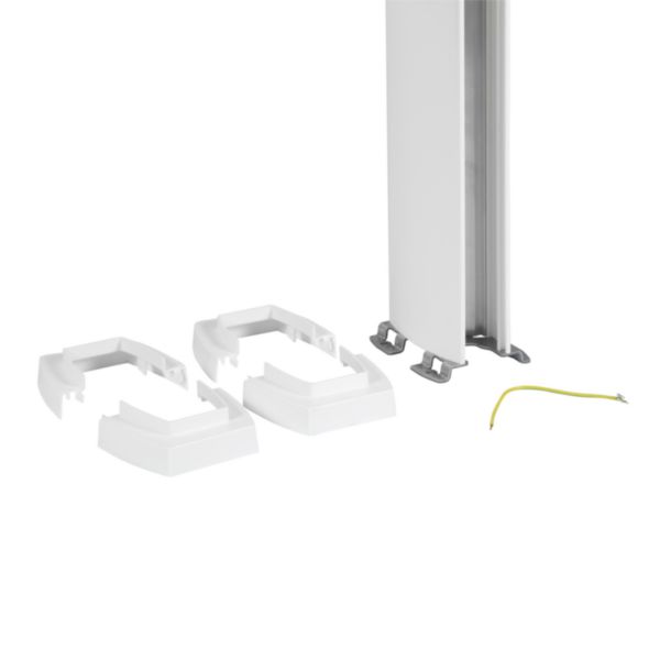 Colonne à clippage direct 2 compartiments hauteur 2,67m couvercle PVC et corps en PVC - blanc RAL9003