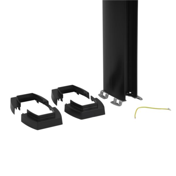 Colonne à clippage direct 2 compartiments hauteur 2,67m couvercle PVC et corps en alu - noir RAL9017