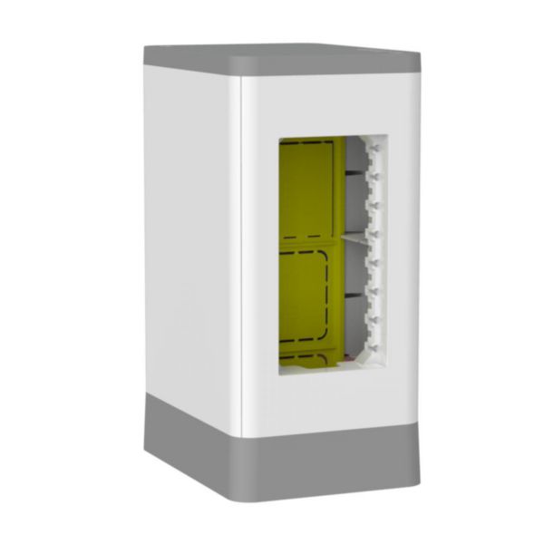 Mini-colonne compacte modulable et extensible, à équiper de prises 2P+T, prises RJ ou prises USB, format 45x45 - capacité 4 modules