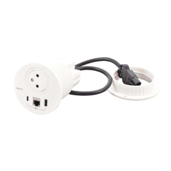 Incara Disq 80 prise 2P+T Surface , chargeur USB Type-A+C , RJ45 catégorie6 FTP cordon 0,5m Wieland - blanc Ø80mm - Page 7