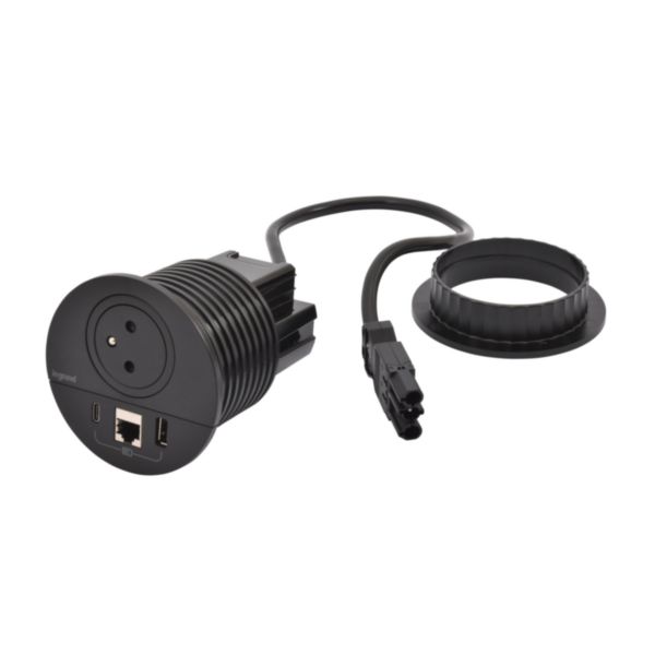 Incara Disq 80 prise 2P+T Surface , chargeur USB Type-A+C , RJ45 catégorie6 FTP cordon 0,5m Wieland - noir Ø80mm - Page 7