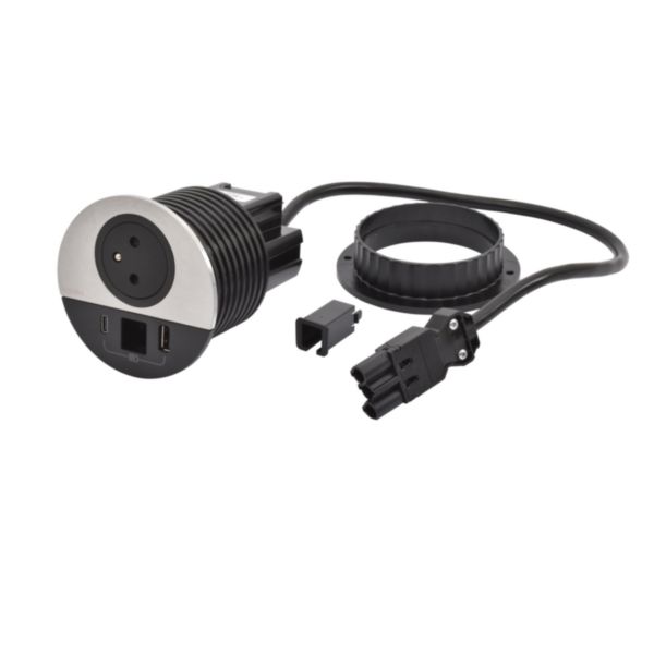 Incara Disq 80 prise 2P+T Surface , chargeur USB Type-A+C , sortie de câble cordon 0,5m connecteur Wieland - métal Ø80mm - Page 8