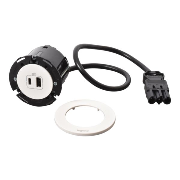 Incara Disq 60 avec chargeur USB TypeA+TypeC livré avec cordon de 0,5m équipé d'un connecteur Wieland - blanc Ø60mm - Page 9