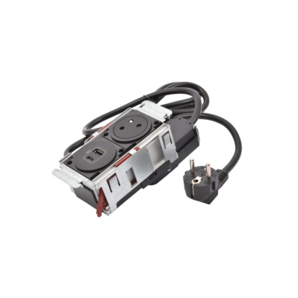 Incara Disq'In 2 postes avec 1 prise 2P+T Surface, 1 chargeur USB Type-A+Type-C noir - à équiper de plaque - Page 7