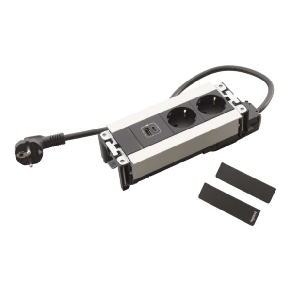 Incara Multilink horizontal 2 prises Schuko, 1 prise chargeur USB A+C 15W et 1 cordon de 2m avec fiche - métal - Page 4