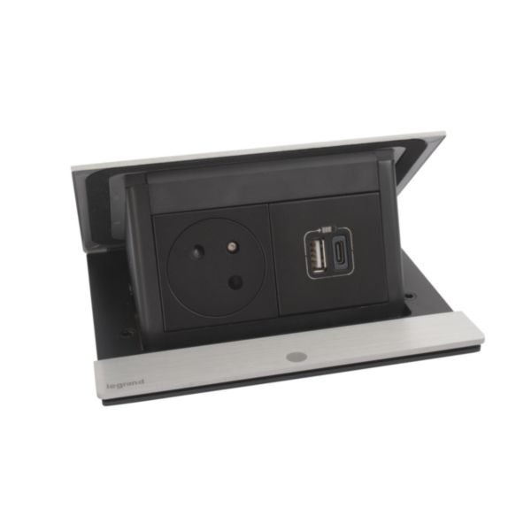 Incara Pop-up équipé de 1 prise 2P+T Surface et 1 chargeur USB Type-A+Type-C 15W avec cordon - 4 modules inox - Page 9
