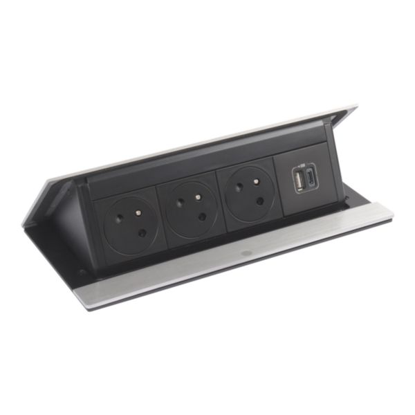 Incara Pop-up équipé de 3 prises 2P+T Surface et 1 chargeur USB Type-A+Type-C 15W avec cordon - 8 modules inox - Page 9