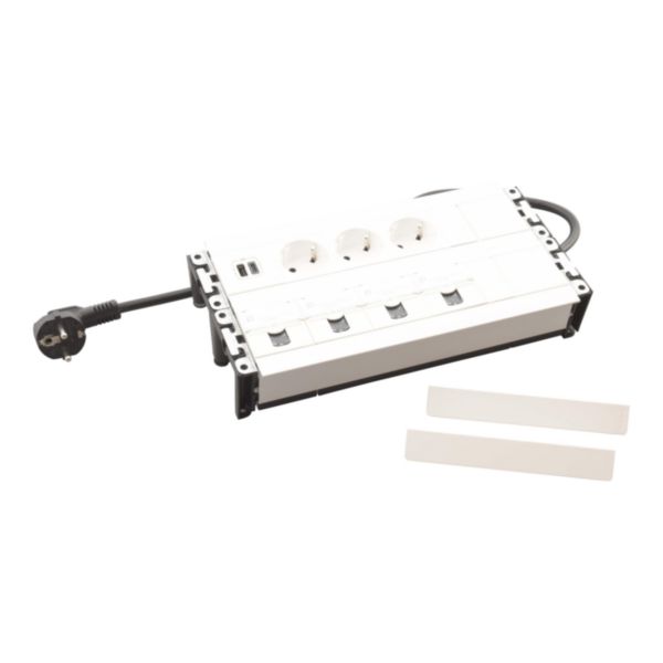 Incara Multilink vertical avec 3 PC Schuko, 1 prise chargeur USB A+C 15W, 4 prises RJ45 CAT6 UTP et 1 cordon de 2m avec fiche - blanc - Page 4