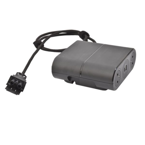 Incara Link'On extension pour rallonge équipée de 4 prises 2P+T et 2 chargeurs USB Type-A + Type-C finition noir