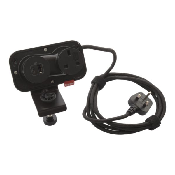 Incara Electr'On équipé de 1 prise BS 1 prise chargeur USB A+C 15W cordon tissé 2,5m avec fiche et accessoire de fixation - noir - Page 5
