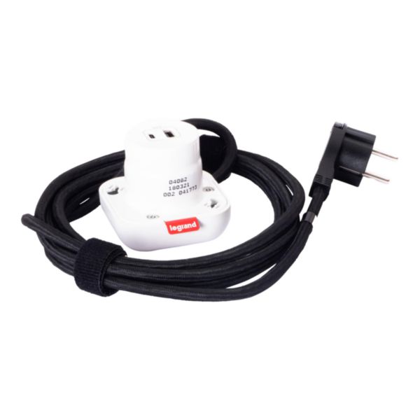 Incara Electr'On prise chargeur USB Type-A + Type-C mobile à composer - 1 poste finition blanc