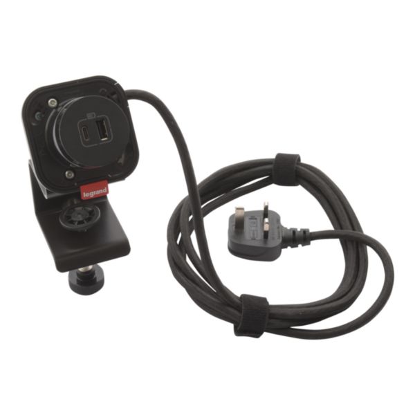 Incara Electr'On équipé avec 1 prise chargeur USB A+C 15W un cordon tissé de 2,5m avec fiche BS et accessoire de fixation - noit - Page 5